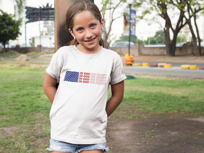 Flag In God We Trust - Kids Christian Tee