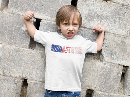 Flag In God We Trust - Kids Christian Tee