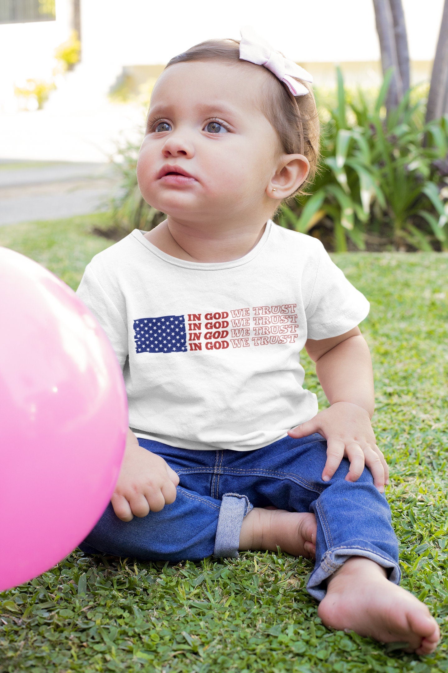 Flag In God We Trust - Kids Christian Tee