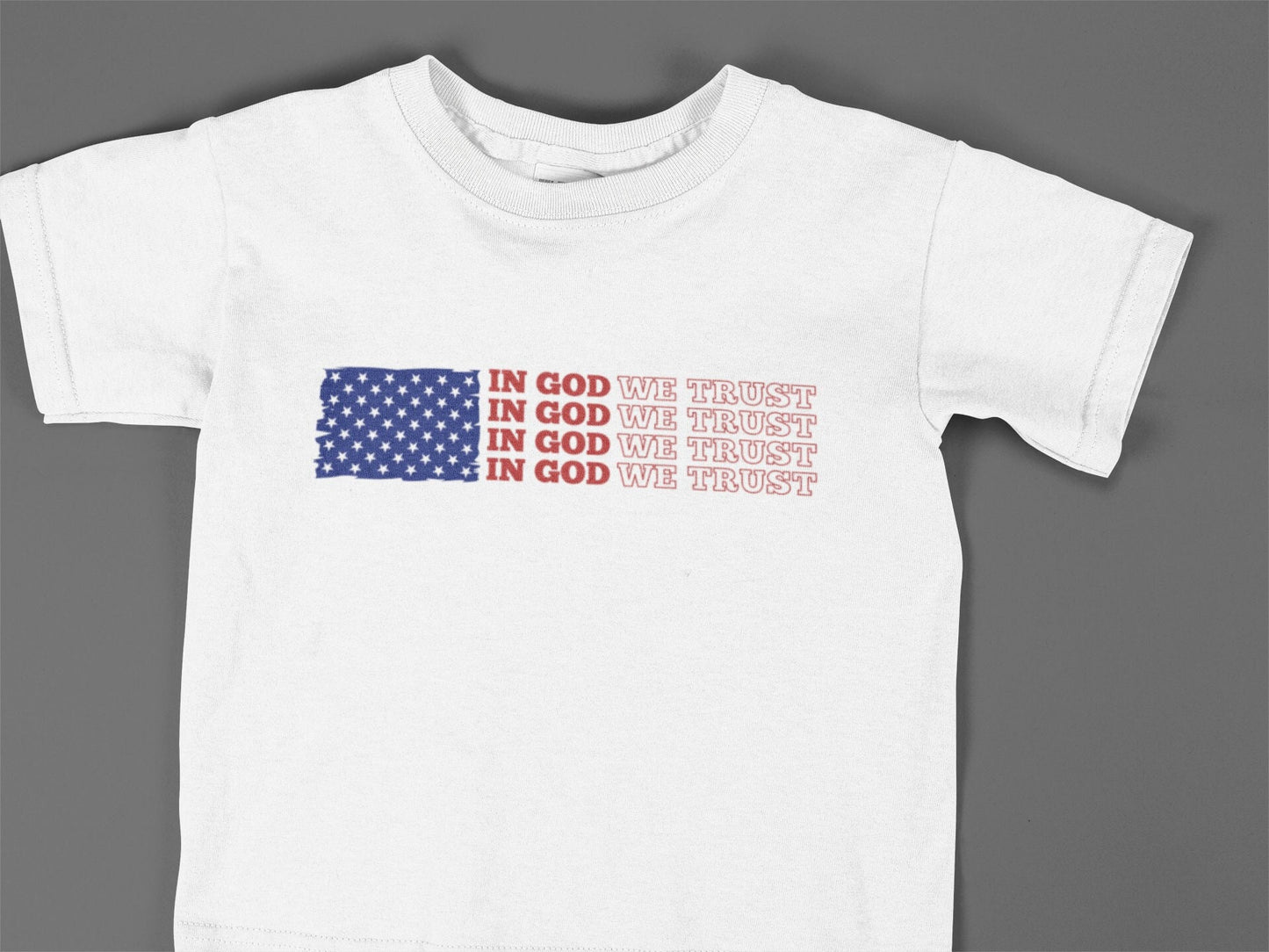 Flag In God We Trust - Kids Christian Tee