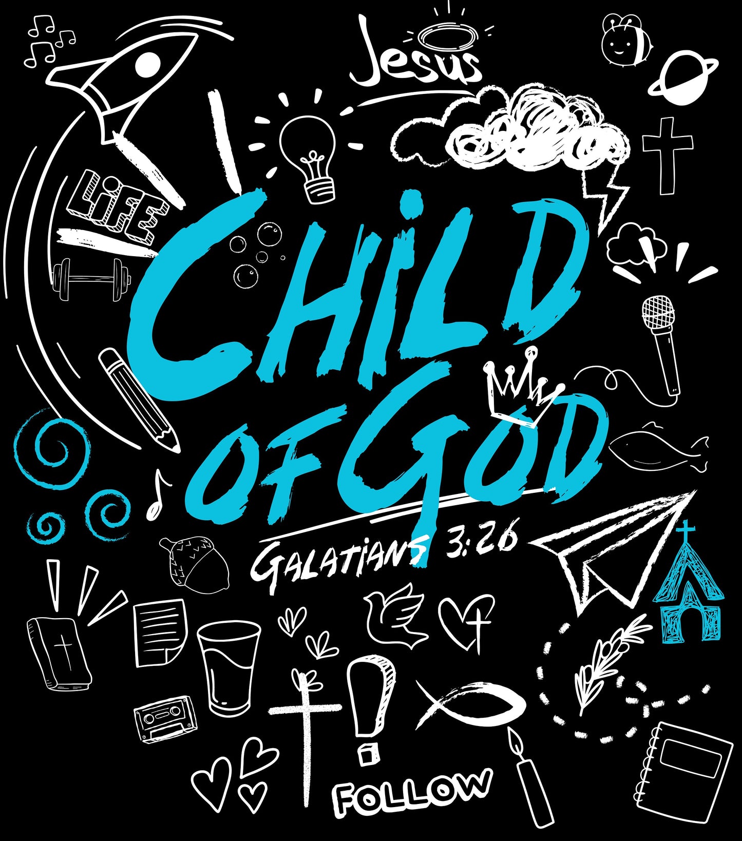 Sketch Child of God - Kids Christian Tee