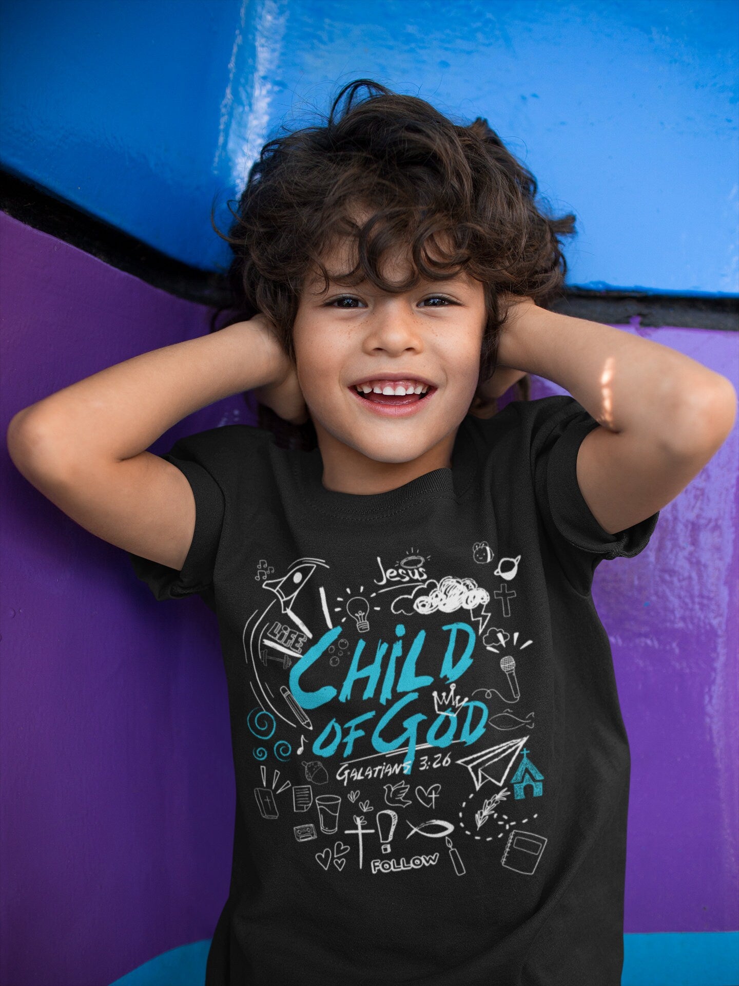 Sketch Child of God - Kids Christian Tee