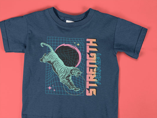 Strength Tiger - Kids Christian Tee