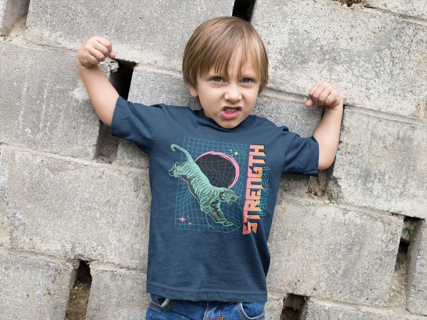 Strength Tiger - Kids Christian Tee